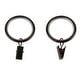 preview thumbnail 5 of 4, InStyleDesign 1-1/4 inch Noise-Canceling Curtain Rings w/Clip (Set of 10) Black