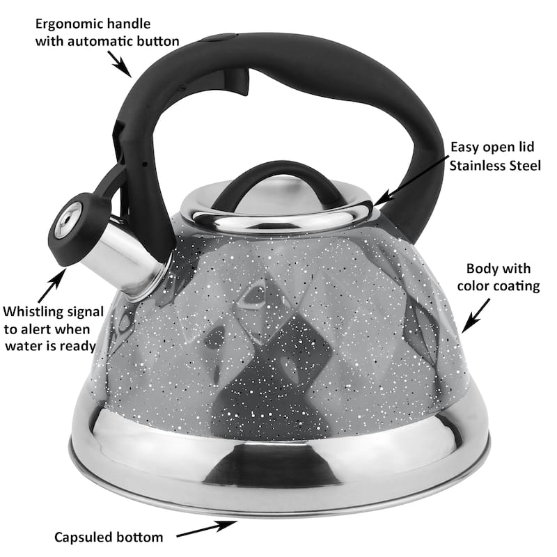 Lorren Home Trends Whistling Tea Kettle 3 Liters, with Ergonomic Handle