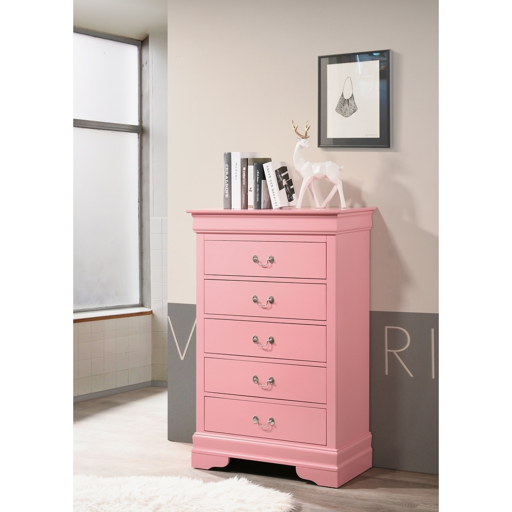 Zina 42 Inch Tall Dresser Chest, 5 Drawers, Striking Bow Accent