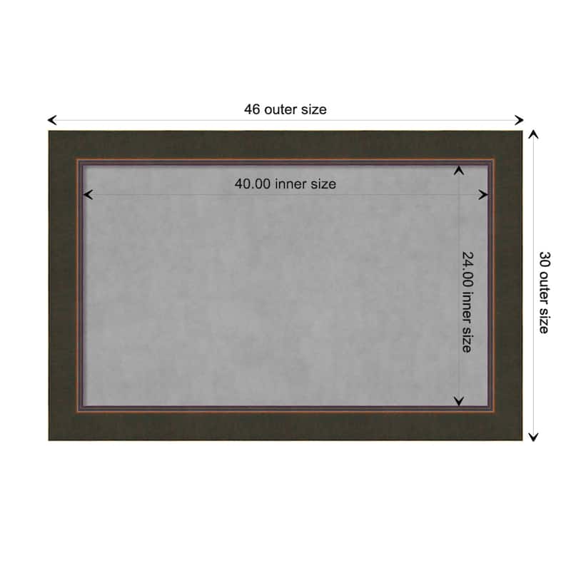 Amanti Art Milano Bronze Framed Magnetic Board - Board Size 40x24