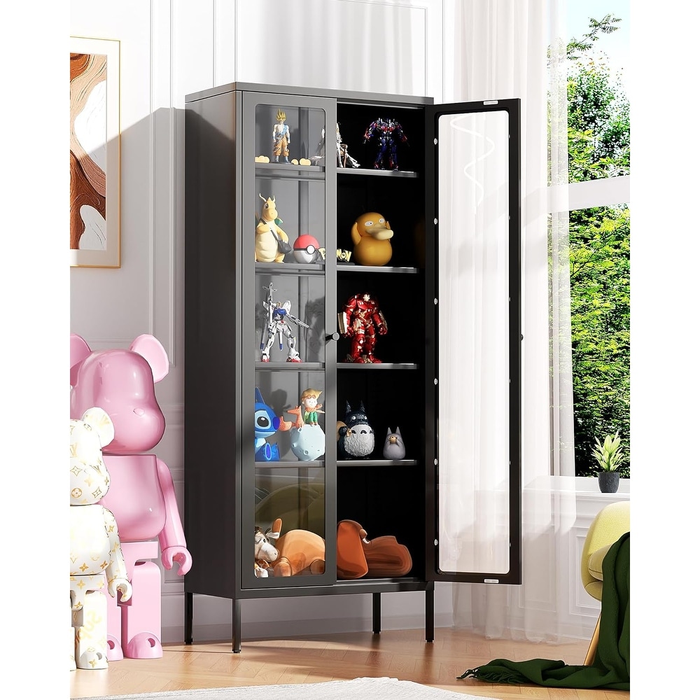 Black glass shop bookcase