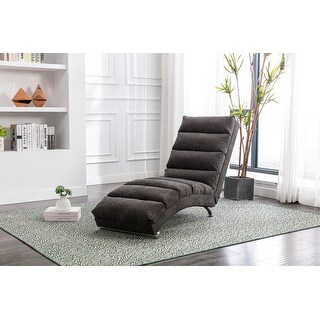Modern Long Lounger Linen Chaise Lounge Indoor Chair for Living Room ...