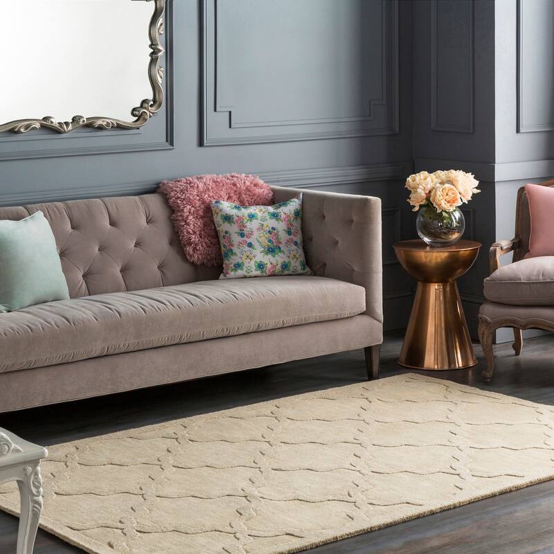 Hand-Tufted Amy Tone-on-Tone Lattice Wool Area Rug