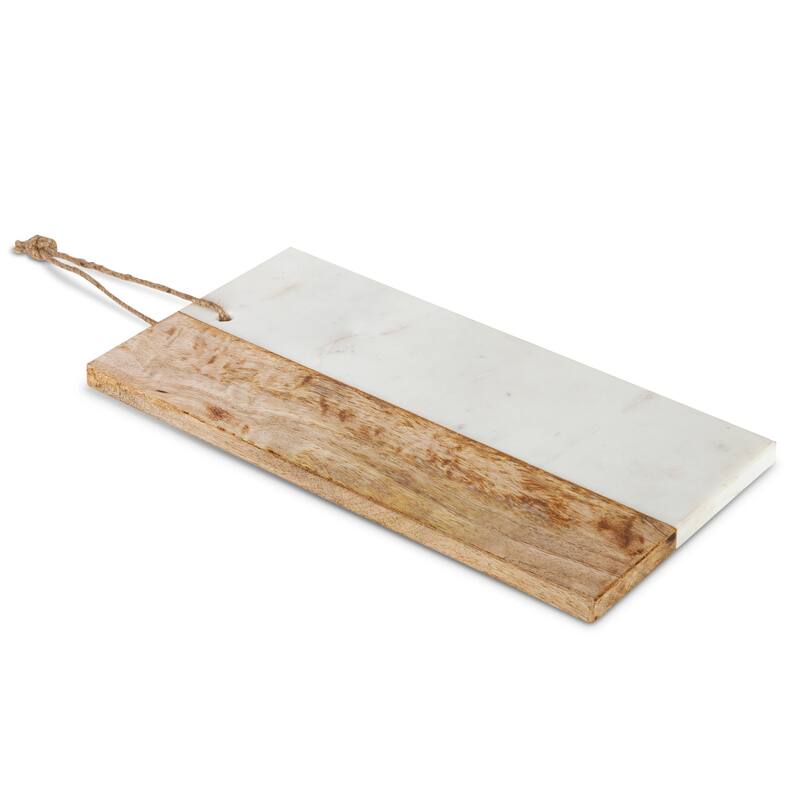 14 inch Mango Wood and White Marble Cutting Board