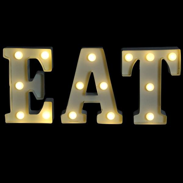 Shop 8 Cream Led Lighted Eat Marquee Sign Wall Decor