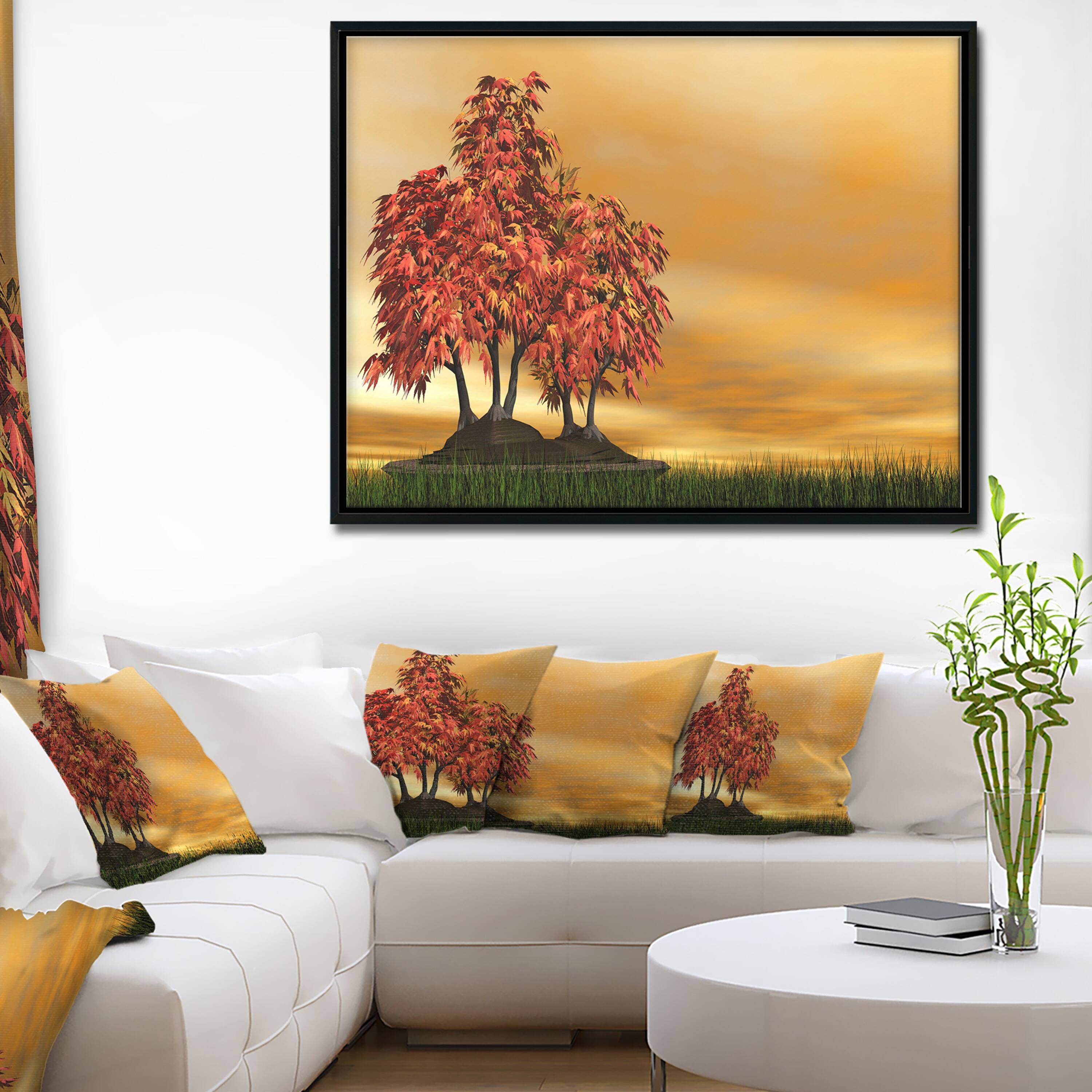 Designart "Bonsai Landscape" Photography Framed Canvas Art Print Bed