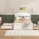 preview thumbnail 3 of 15, Queen Size Wood Platform Bed with Trundle Bed & 2 Storage Drawers