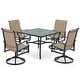 preview thumbnail 9 of 92, Versatile Outdoor Dining Sets w Swivel/Folding Chairs & Steel Slat Table and HDPE Dining Table Set for Gardens, Patios