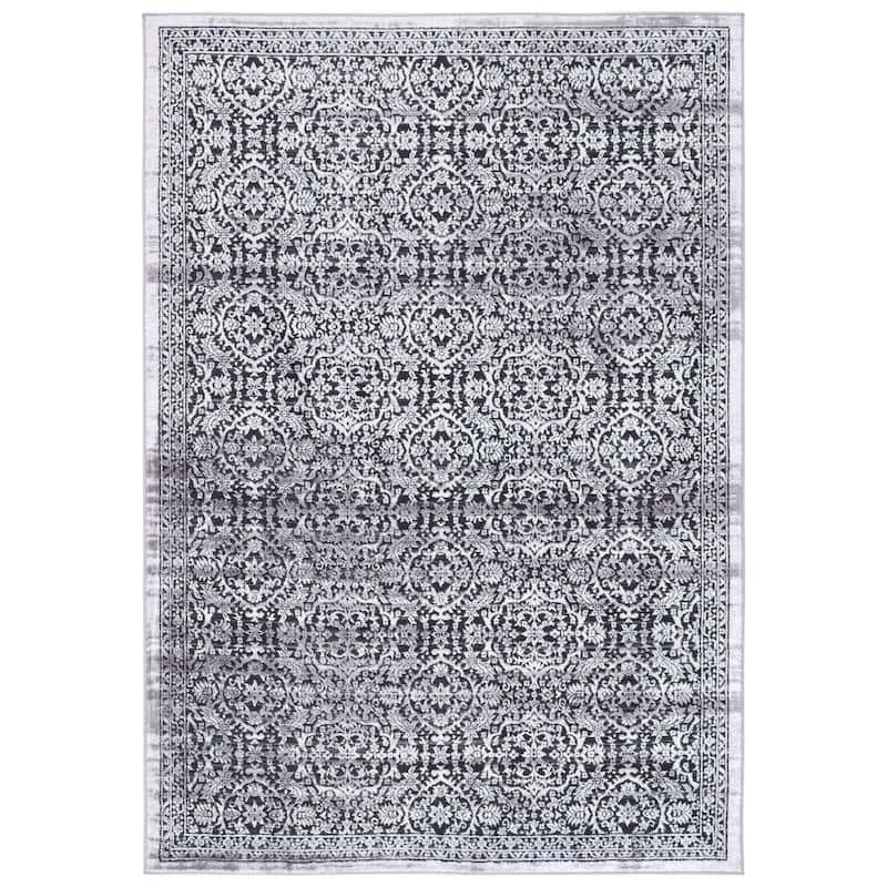 SAFAVIEH Amelia Guenievre Abstract Distressed Rug - 6'7" Square - Charcoal/Ivory