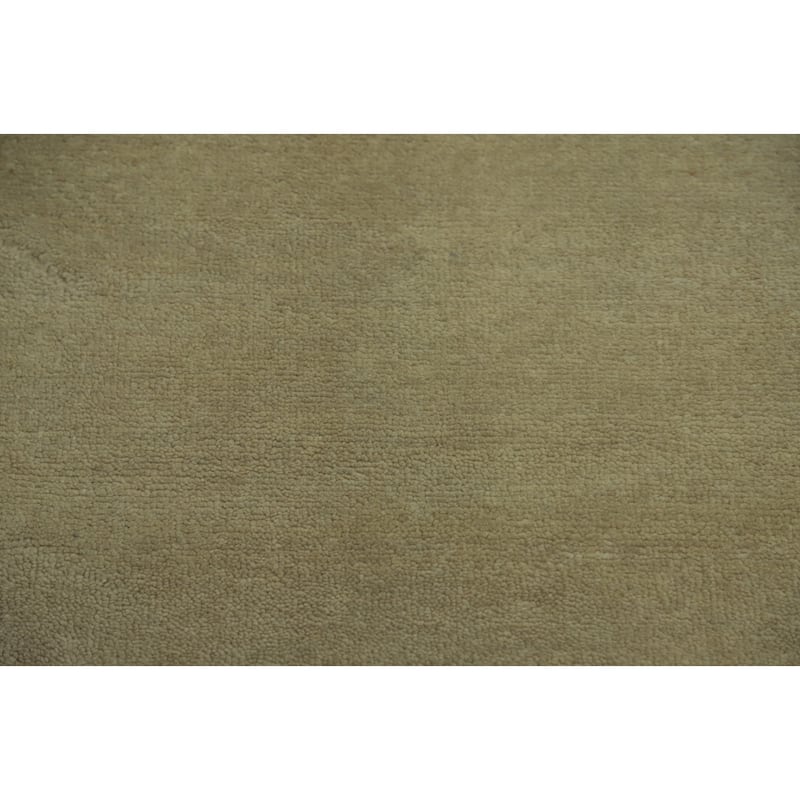 Hand Knotted Oriental 100% Wool Carpet Modern Solid Beige & Ivories Gabbeh Area Rug - 12' 0'' X 8' 11''