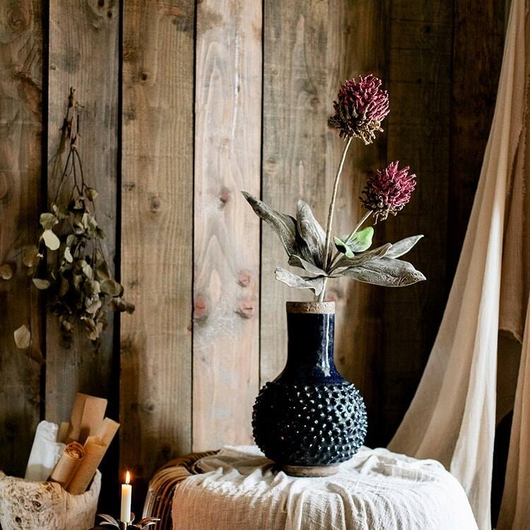 RusticReach Artificial Tall Stem Flower Mulan Thistle 43" Tall