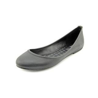 Round Toe Synthetic Black Ballet Flats 