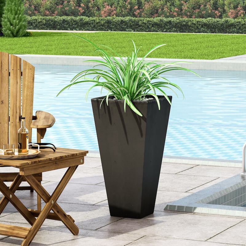 Ella Outdoor Modern Cast Stone Planter by Christopher Knight Home