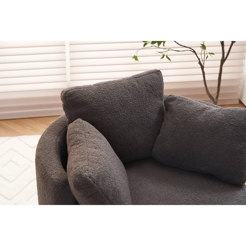 360° Swivel Chair with Storage and Throw Pillows