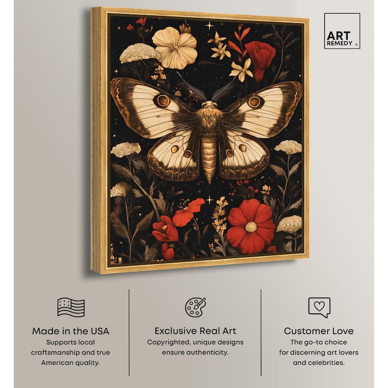 Flying Moth Canvas by Art Remedy