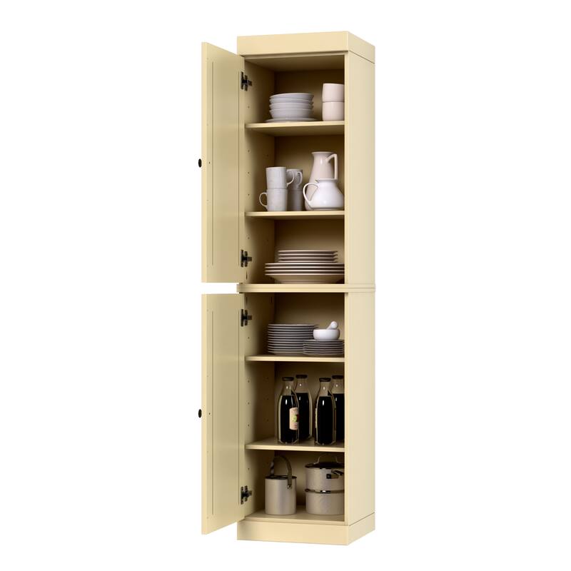 Palace Imports 100% Solid Wood Pantry Cabinet, Adjustable Shelves, 16.5" Wide, 71.5" Tall
