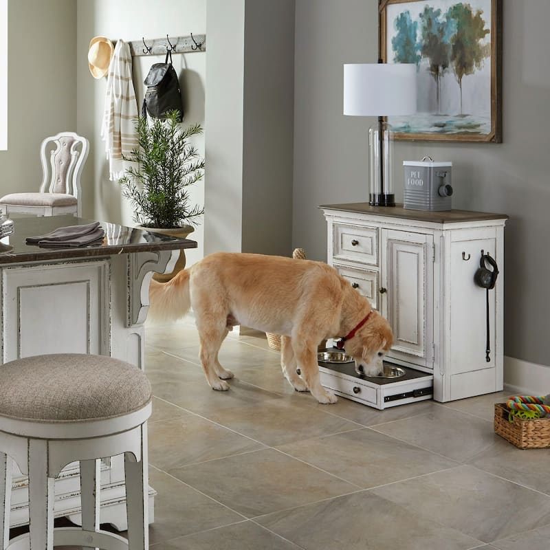Liberty Furniture Magnolia Manor Pet Feeder Cabinet - Width 32" x Depth 17" x Height 32"