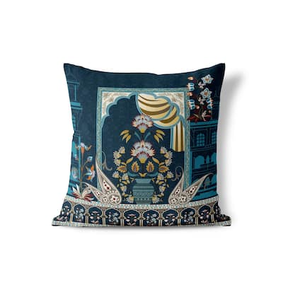 Amrita Sen Mughal Paradise Faux Suede Accent Pillow