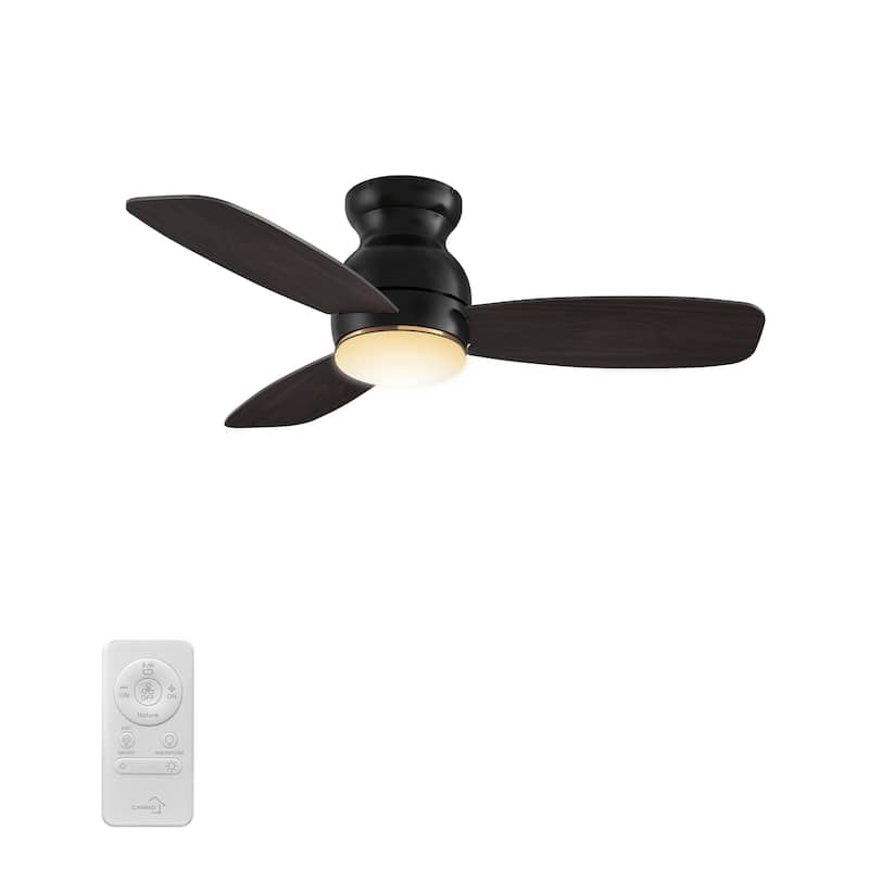 CARRO Reed 44" Indoor Ceiling Fan with Light and Remote - N/A - Black Walnut