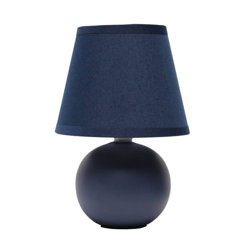 Petite Ceramic Orb Table Lamp with Tapered Drum Shade - 8.5" - Blue