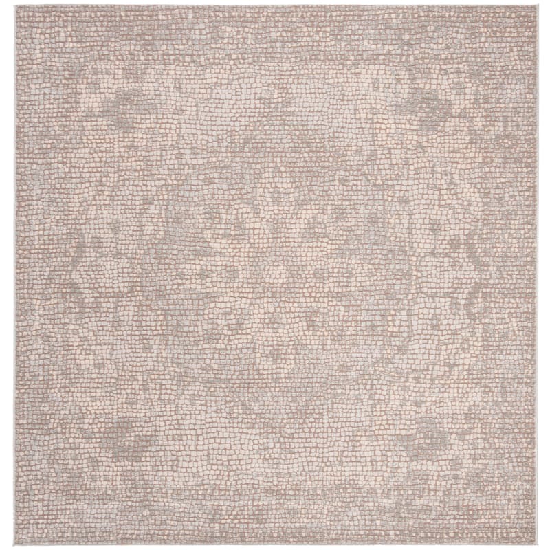 SAFAVIEH Marseille Heledd Oriental Rug - 6'7" Square - Silver/Ivory