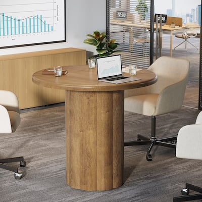31.5-Inch Small Conference Table for 4 with Sturdy Base
