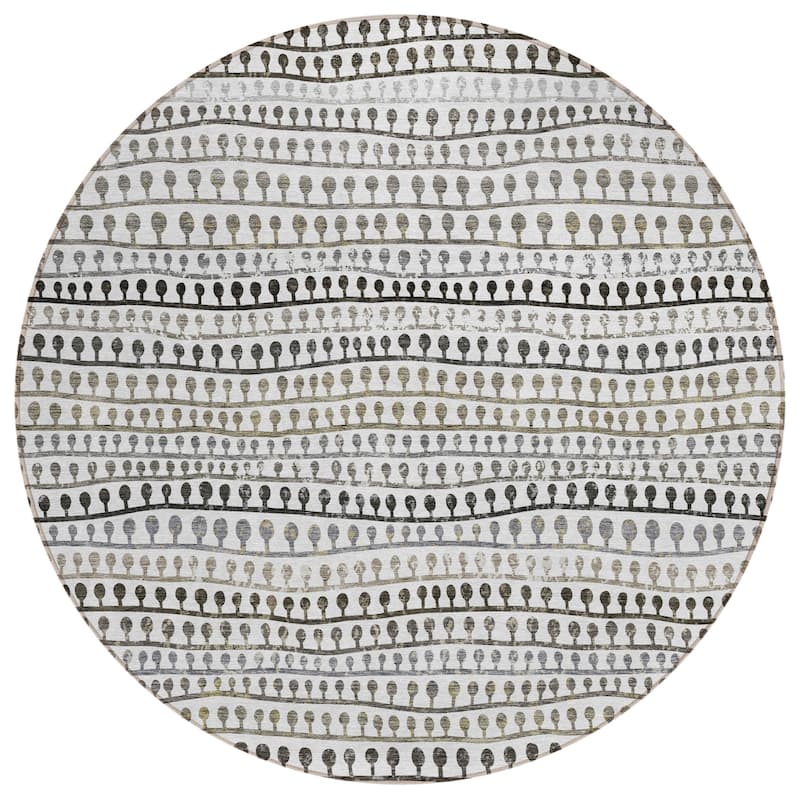 Machine Washable Indoor/ Outdoor Chantille Modern Stripe Lolly Rug