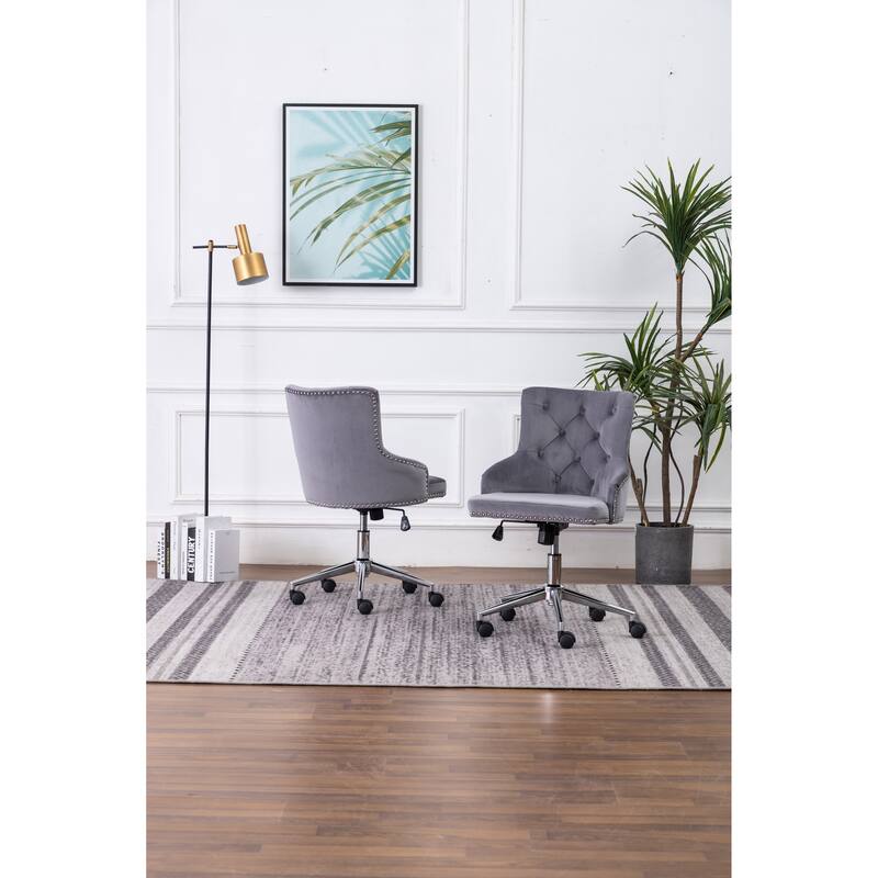 Best Quality Furniture Velvet or Faux Leather Office Chair - Grey