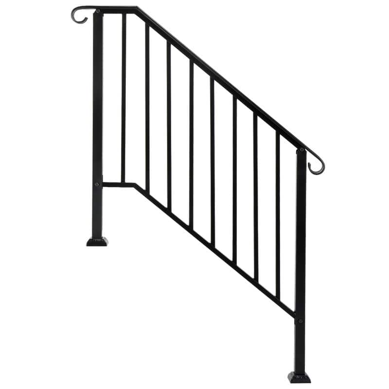 Black Outdoor Iron Handrail