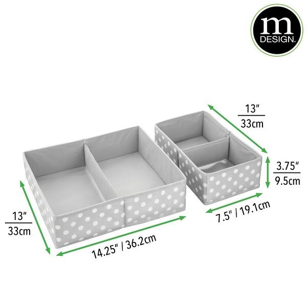 mDesign Fabric Nursery Divided Drawer Storage Bin 13 X 14.25 Bed