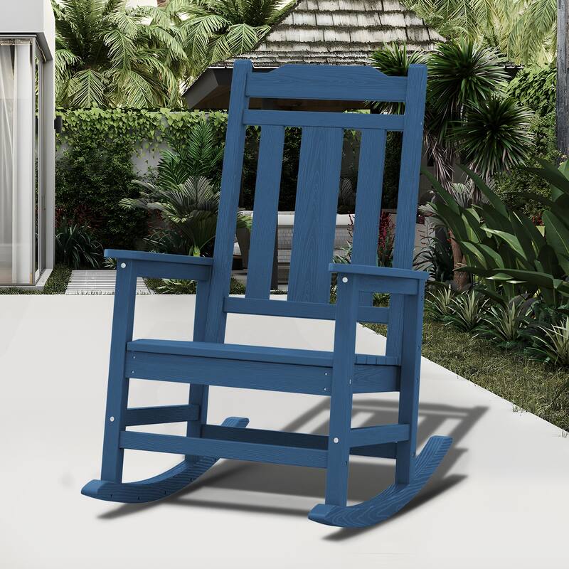 Outdoor Patio HDPE Rocking Chiar, Extra Wide Seat & Backrest