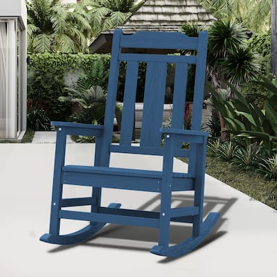 Outdoor Patio HDPE Rocking Chiar, Extra Wide Seat & Backrest