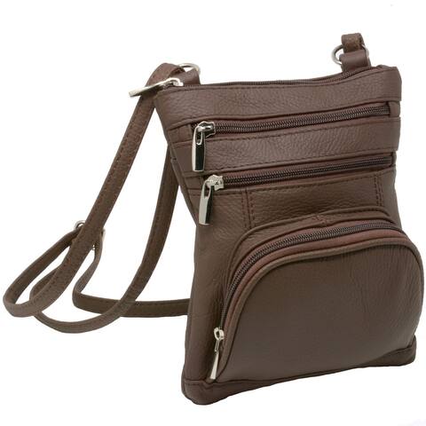 Leather Shoulder Bag Handbag Purse Cross Body Organizer Multi Pockets - One Size