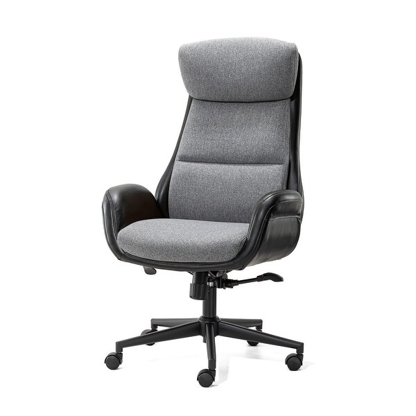 Glitzhome 48-inch Mid-century Adjustable Swivel Faux Leather