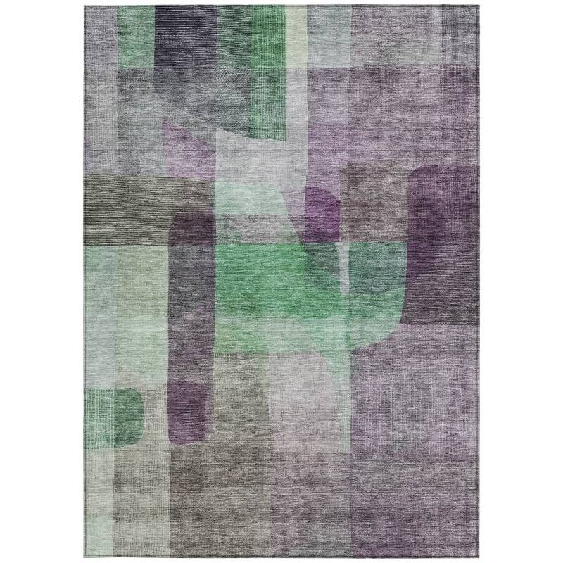 HomeRoots Abstract Transitional Rectangle Outdoor Rug