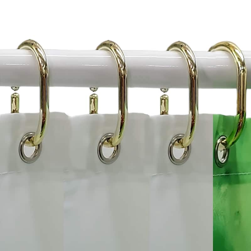 Evideco Shower Curtain Rings Plastic Hooks (Set of 12)
