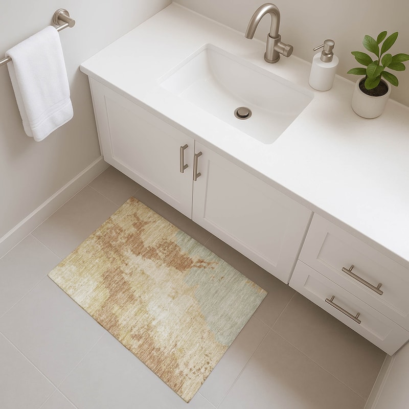 Premium Washable Super Soft Modern Abstract Mayfield Rug - Coral - 1'8" x 2'6"