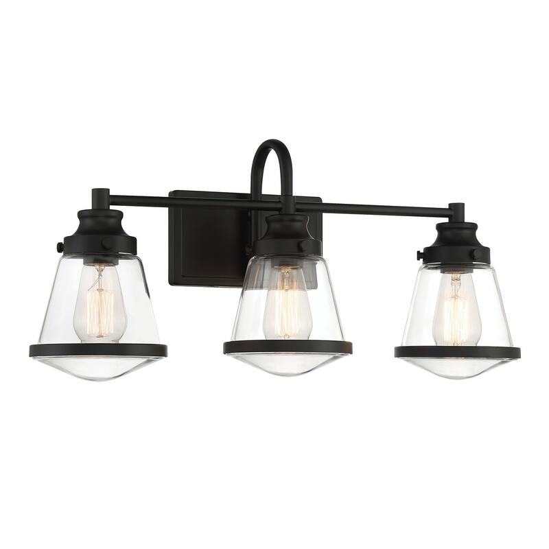 Minka Lavery 2583 Mannsdale 3 Light 24" Wide Vanity Light with Clear - Coal