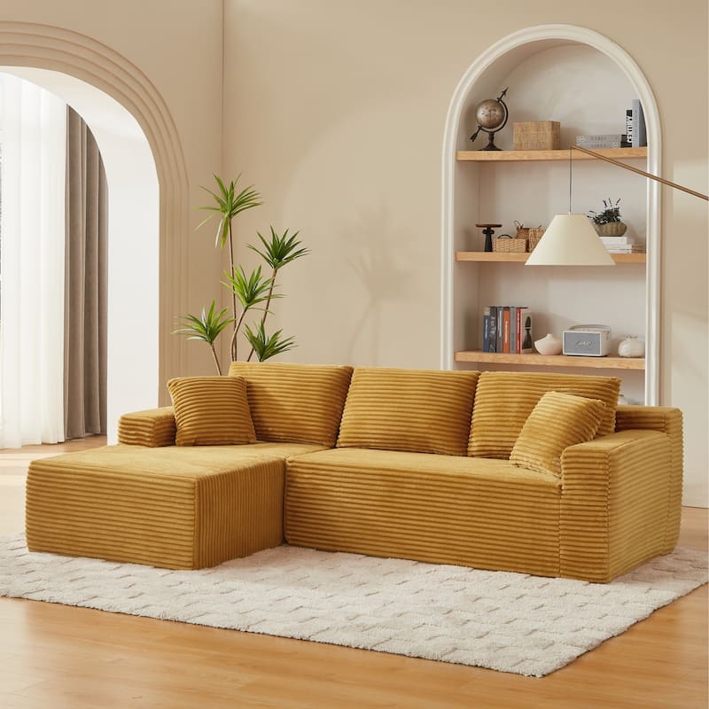 L-Shaped Cloud Sectional Sofa with Deep Seat,No Assembly Required,Modular Couches Sleeper
