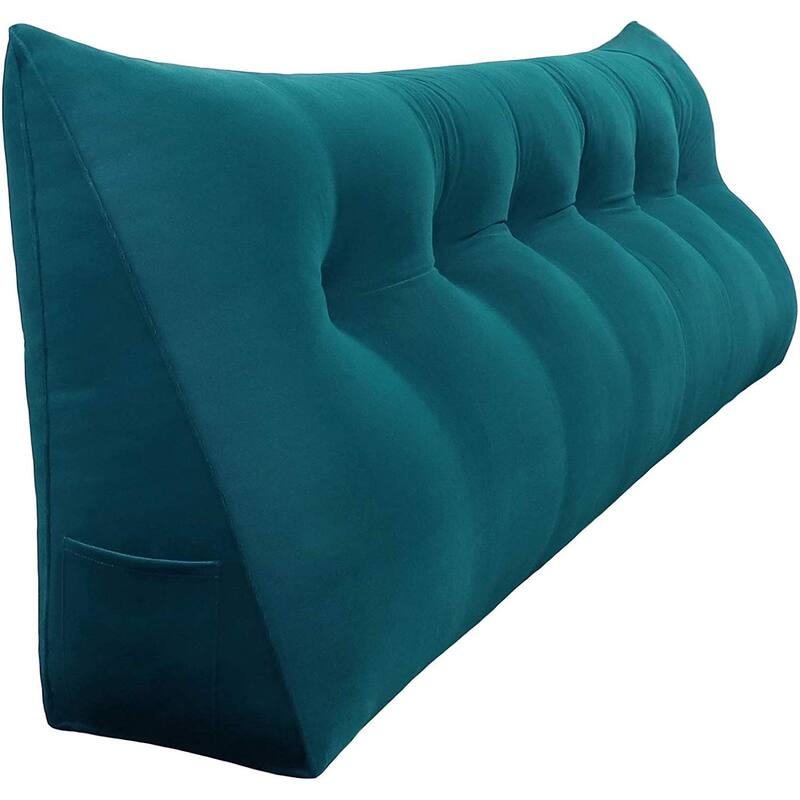 WOWMAX Bed Rest Wedge Bolster Headboard Back Support Pillow Velvet