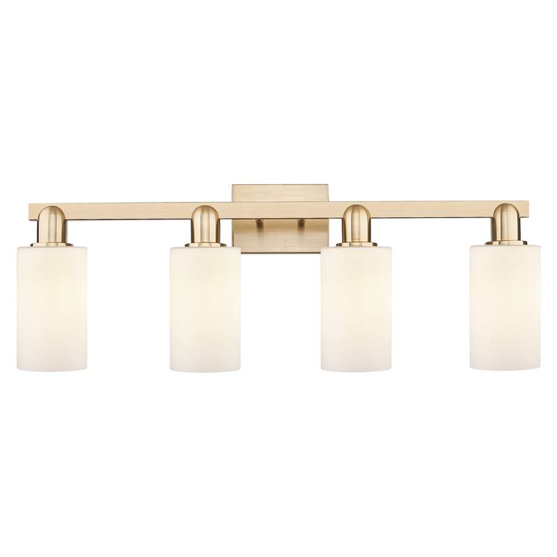 Innovations Lighting 716-4W-11-31 Clymer Vanity Clymer 4 Light 31" - Champagne Bronze / Matte White