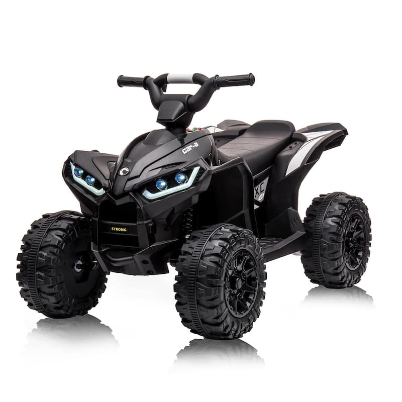 12V Battery Powered Electric Four-Wheeler with Music - Black