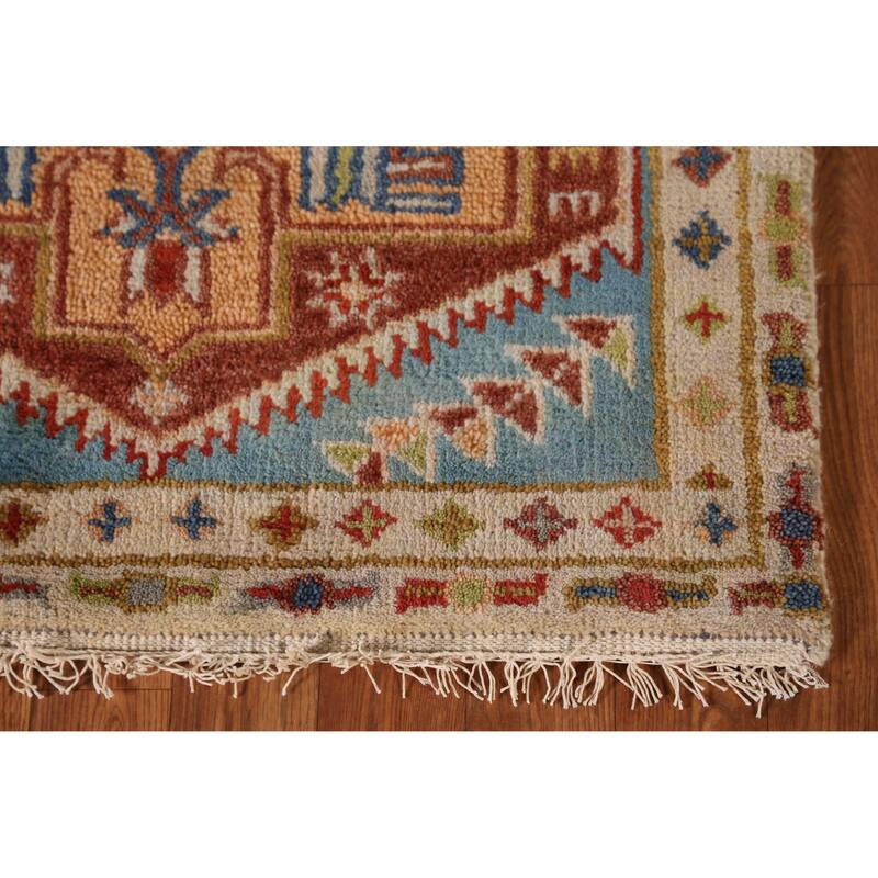 Geometric Heriz Serapi Style Runner Rug Handmade Wool Carpet - 2'6" x 7'9"