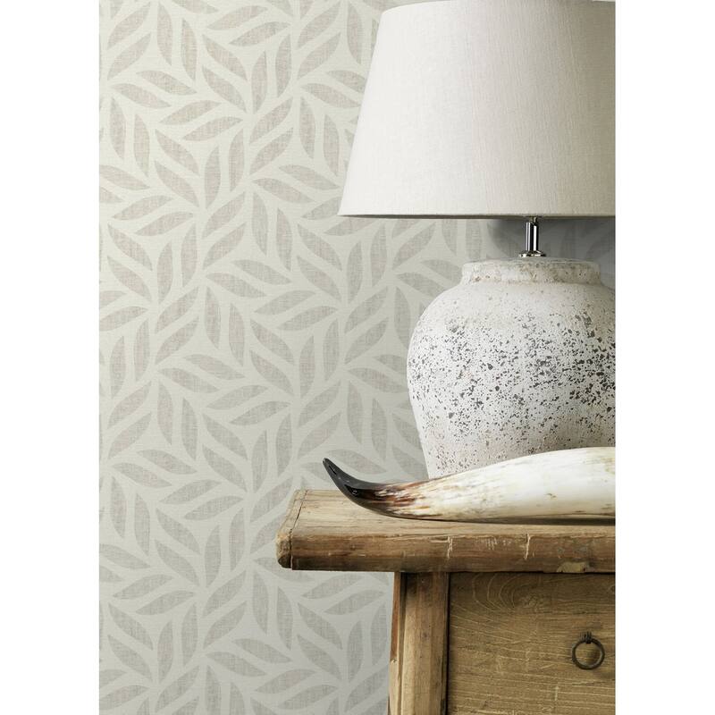 Advantage Sagano Light Grey Leaf Wallpaper