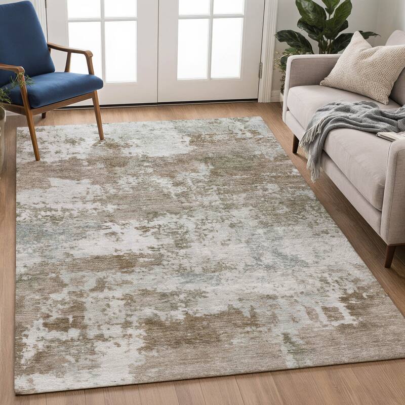 Machine Washable Indoor/ Outdoor Modern Jenna Chantille Rug