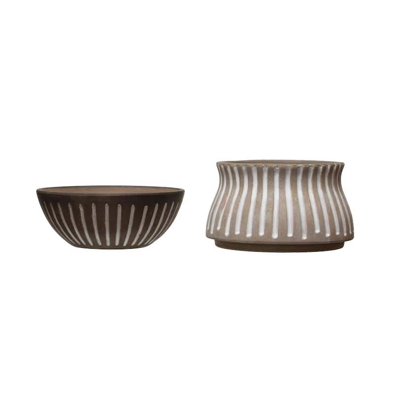 S/2 Terra cotta Pots w Saucers