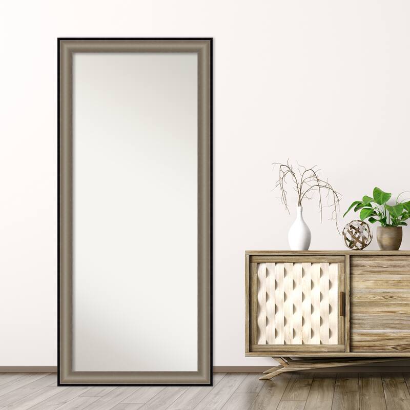 Non-Beveled Wood Full Length Floor Leaner Mirror - Imperial Frame - Outer Size: 29 x 65 in
