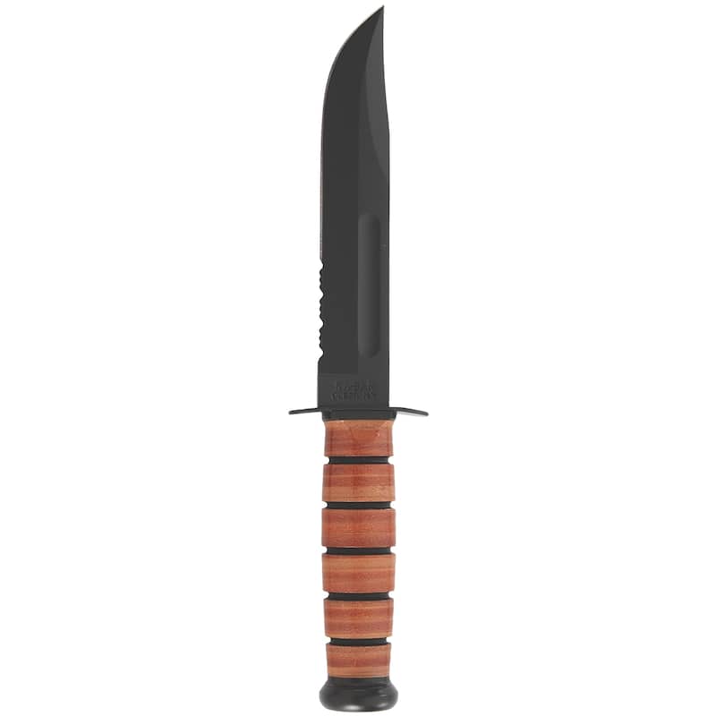 KA-BAR US Army Serrated Edge Utility Knife w/ Sheath - Brown