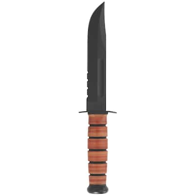 KA-BAR US Army Serrated Edge Utility Knife w/ Sheath - Brown