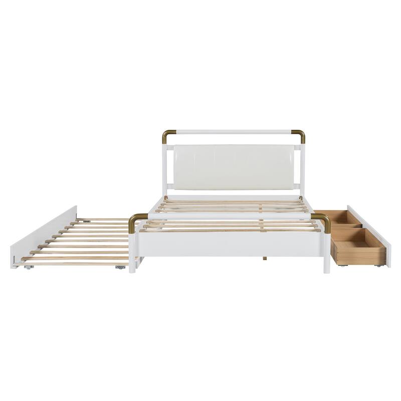 Queen Size Wooden Storage Platform Bed
